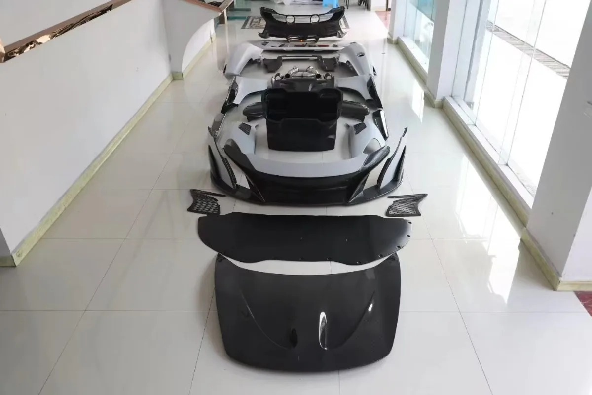 High Quality  650S Upgrade to 675LT Style Carbon Fiber Bumpers Spoiler Fenders Side Skirt Hood Perfect Fitment